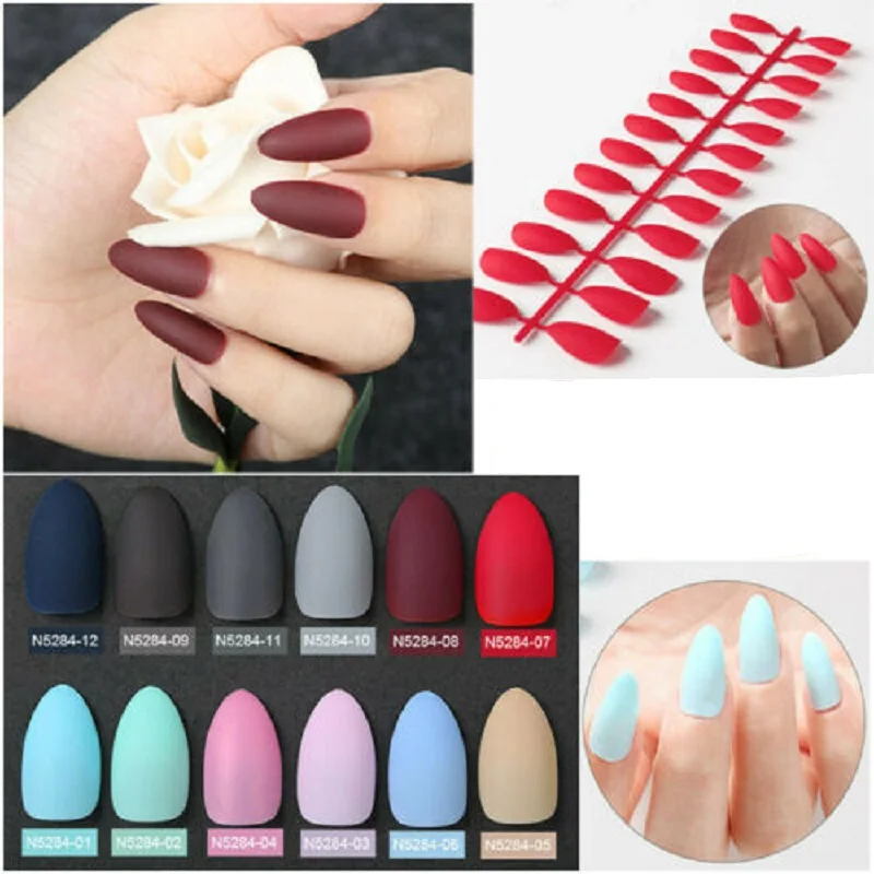 Накладные ногти матовые накладные съемные советы для наращивания ногтей Маникюр