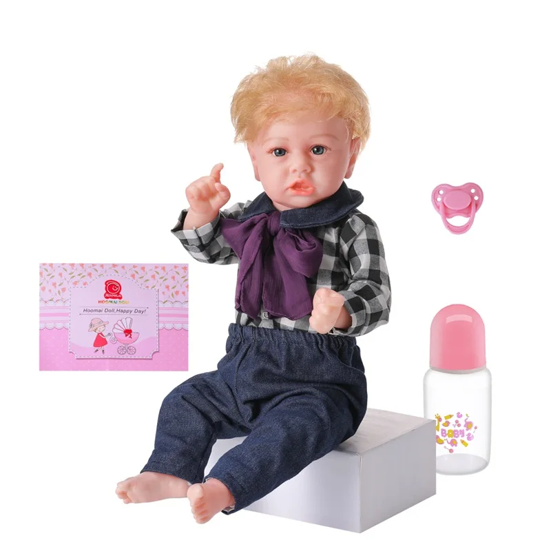 

22 inch Fashion Reborn Baby Doll Full Silicone Baby Doll Reborn Lifelike Babies Cute Boy Babies Kids Birthday Xmas Gift