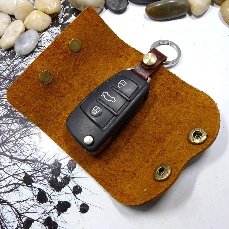 Чехол для ключей blongk из натуральной кожи маленький органайзер мини сумка на