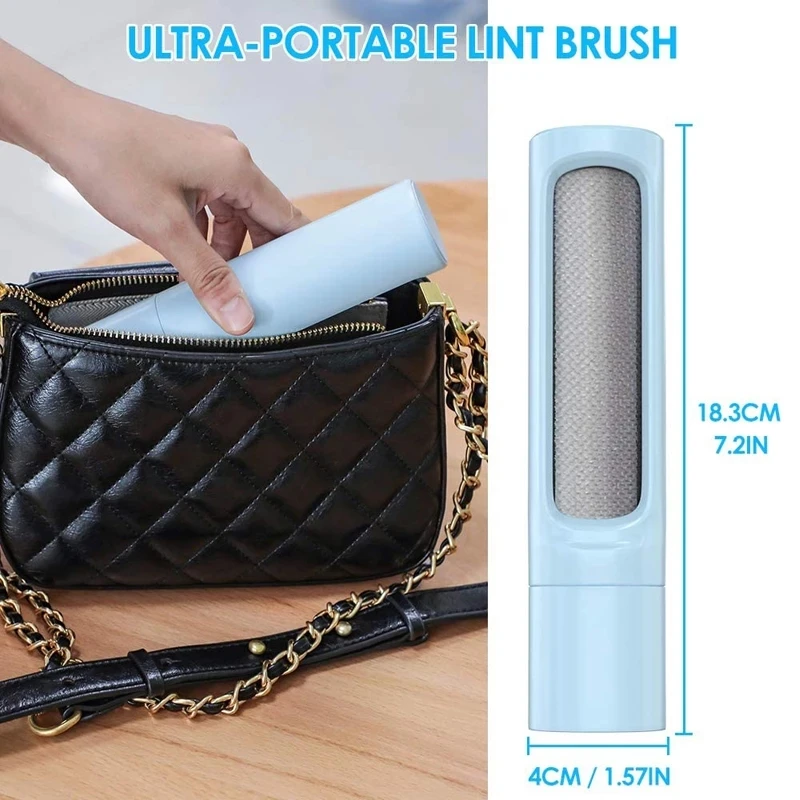 

2-1 Reusable Pet Hair Remover Brush Lint Roller Self Cleaning Cat Dog Fur Hair Dust Removal Brush for Clothes Portable Effective