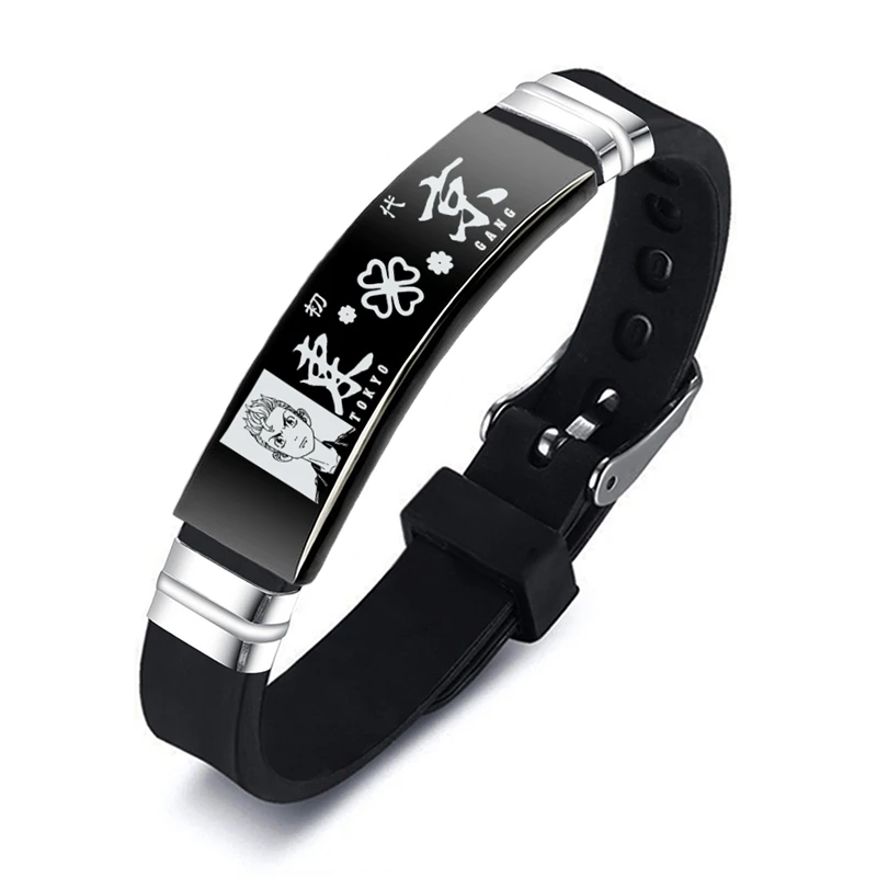 Браслет манжиро Sano Ken Ryuuguuji из черной нержавеющей стали |