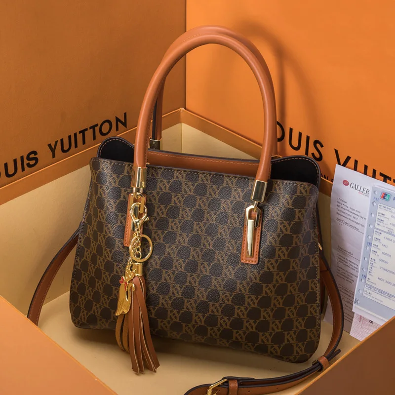 

Ladies Fashion All-match Large-capacity Handbags Printing Middle-aged Women's Bags 2022 New One-shoulder Messenger Bag Neverful