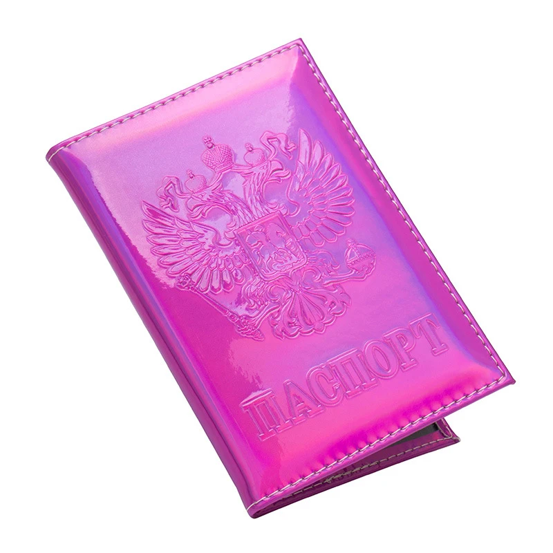New Design Russia Laser Passport Clip Mirror Glossy Book Ticket Holder Travel Simple Case High Quality | Багаж и сумки