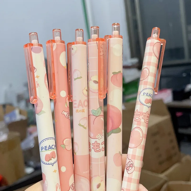 

3 pcs/lot Princess Pink Peach Touch Gel Pen 0.5mm black Rolleball Pen Stationery
