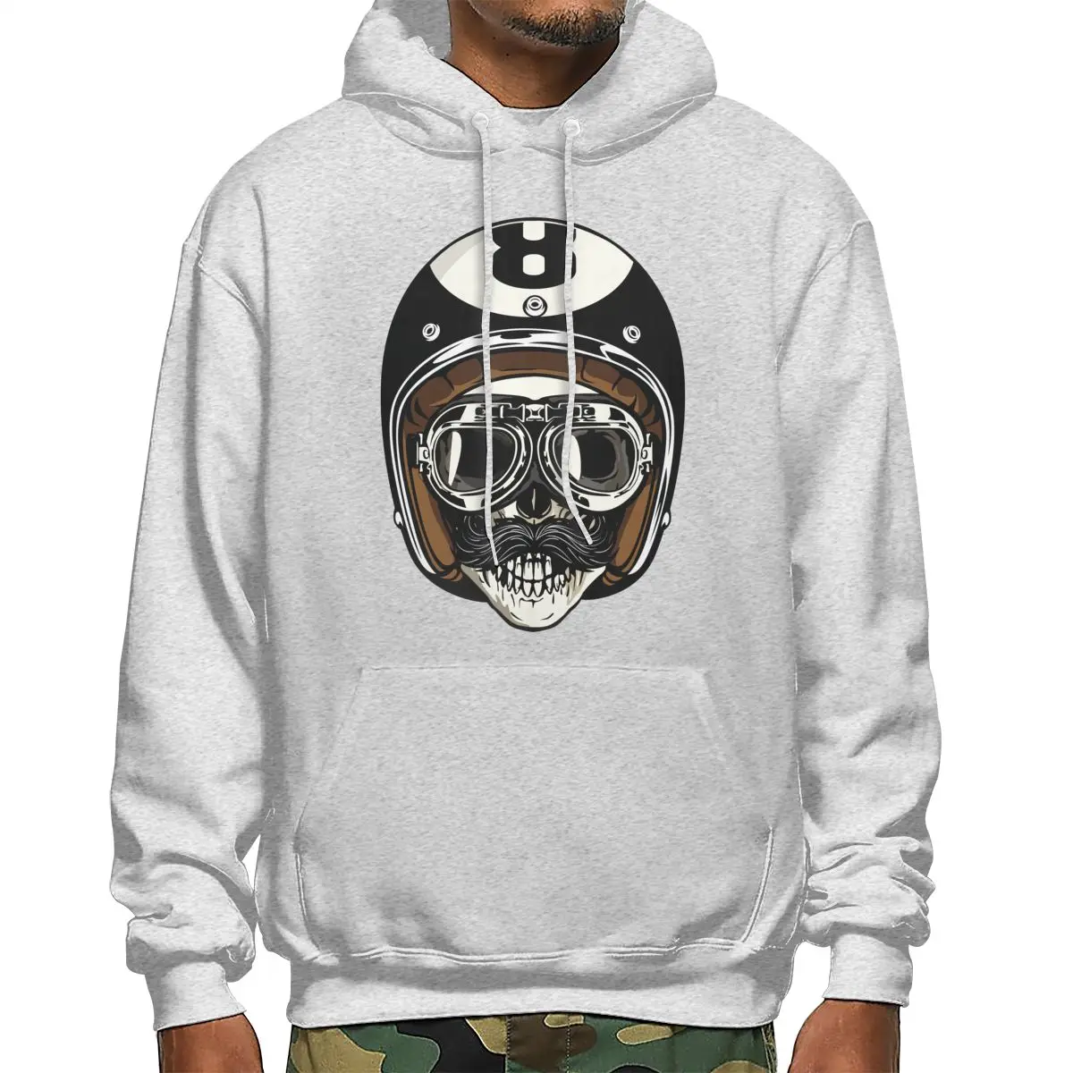 

Kanpa 2020 New Fashion Men's 3D Black 8 Hoodies Personality Pattern Print Hoody Men Workout Top Funny Skull Sweatshirts