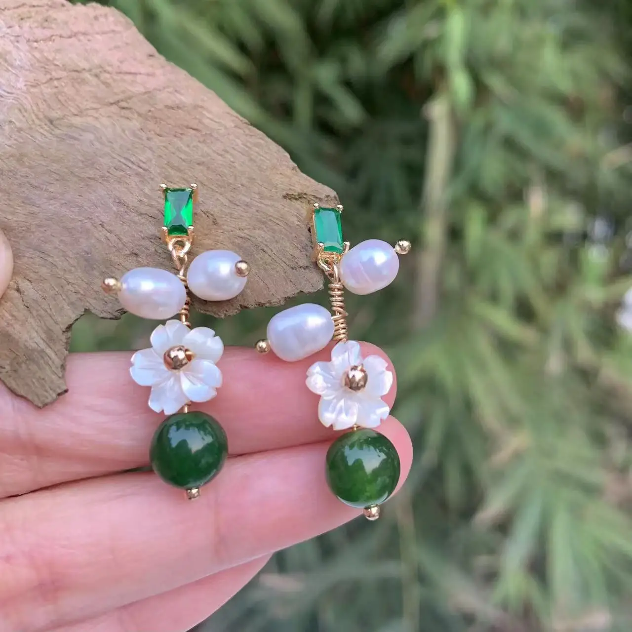 100% Genuine Natural green jade Sterling Silver Stud Earrings for women Jewelry Gift