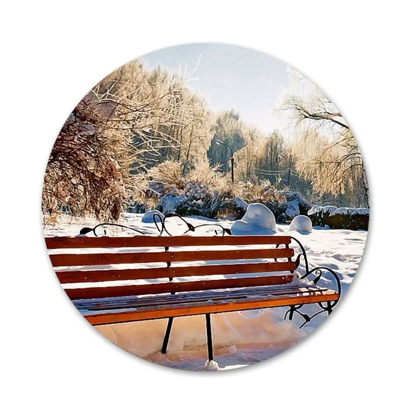 Значки в виде зимних снежинок 58 мм значки металлические для фотографий | Дом и сад