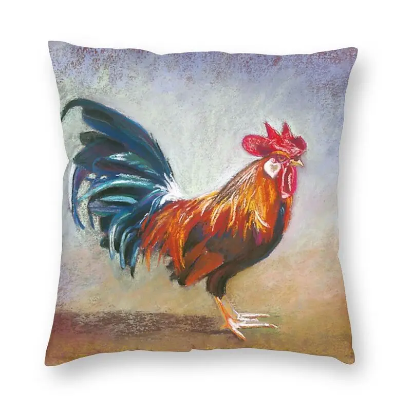 

Винтажный чехол с акварелью, петушиной, искусственной кожей, двухсторонняя наволочка с рисунком курицы, наполнитель для украшения дома