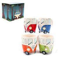 cute originality ceramic cups hand painting retro double decker bus mug coffee milk tea cup water bottle drinkware mugs