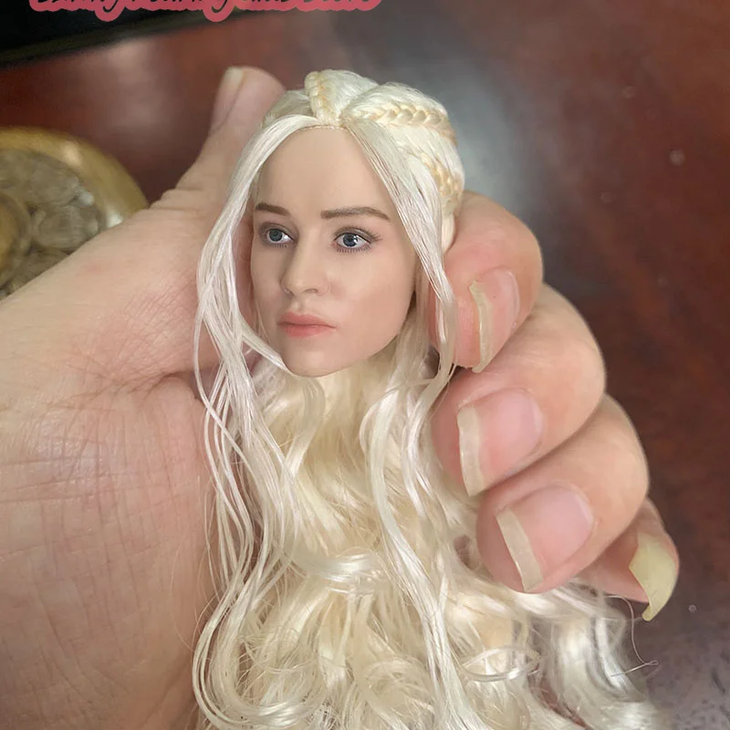 

In Stock 1/6 Scale Emilia Clarke Head Sculpt Golden Long Hair Fit 12'' Female Soldier Action Figure Body Toys