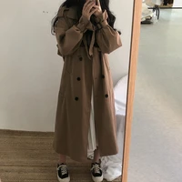chic women trench coat casual womens long outerwear loose overcoat autumn winter fashion double breasted windbreaker femme