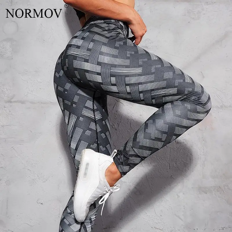 Женские обтягивающие леггинсы NORMOV облегающие с высокой талией для фитнеса Feminina