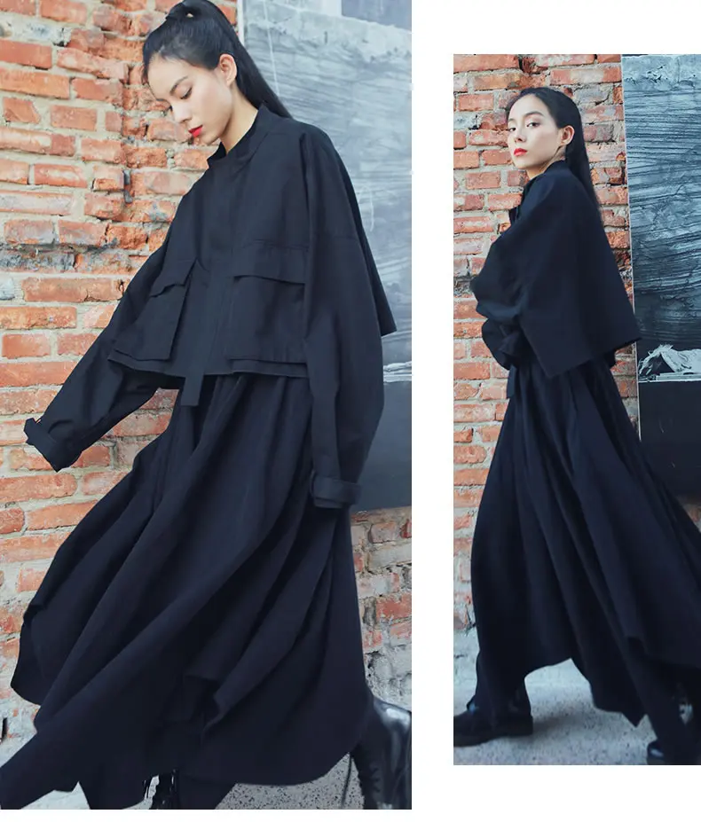 XITAO Harajuku стиль короткие теплые пальто и куртки для женщин стоячий воротник Черная куртка винтажная уличная верхняя женская XJ2098