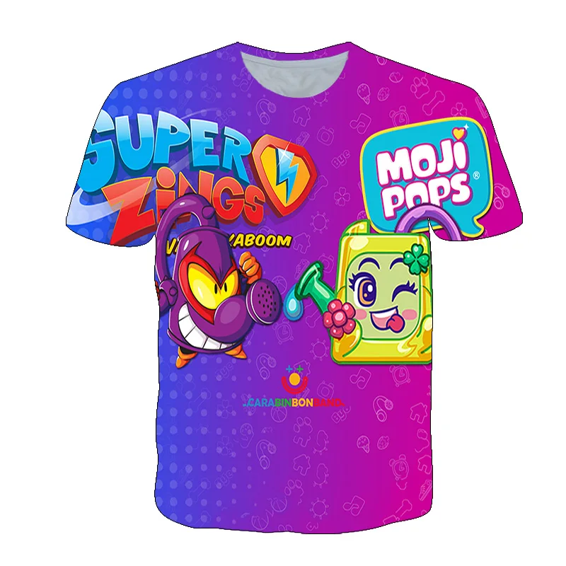 

2021 Summer Children's Superzings Cartoon Anime Fun t-shirt Short Sleeve 3D Printing Boys Girls Sports Cute T-shirt Baby Tops