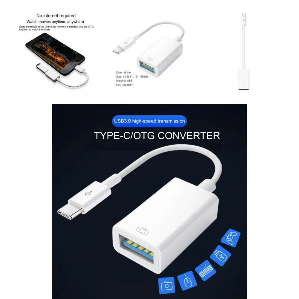 

Connector Small Mini Portable Type-C to USB Data Charging Adapter Cable for Mobile Phone Adapter OTG Converter