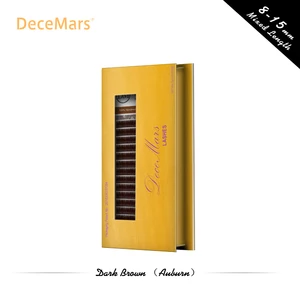 Ресницы для наращивания DeceMars JBCD индивидуальные, темно-коричневые, завитые, 8-15 длин, для салона