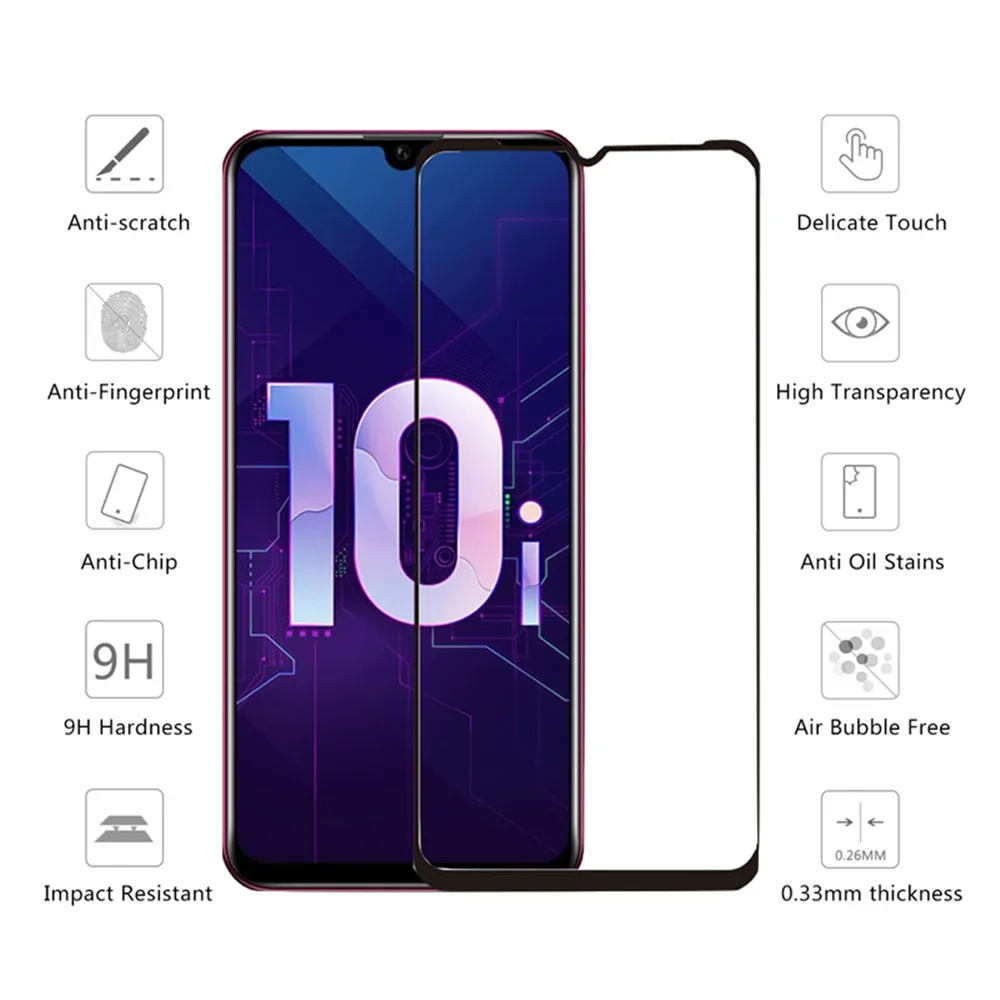 Защитное стекло для Huawei p smart 2019 honor 10 9 lite 8x 8a 8c полное закаленное play 7c 9x Защитная