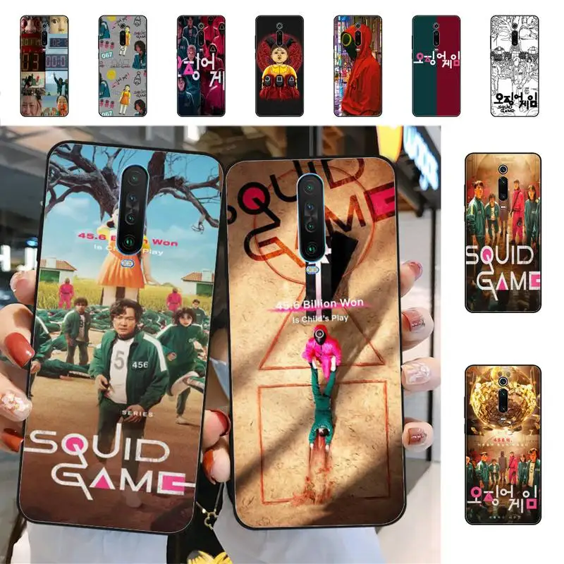 

YNDFCNB Squid Game TV 456 Phone Case for Redmi 5 6 7 8 9 A 5plus K20 4X 6 cover