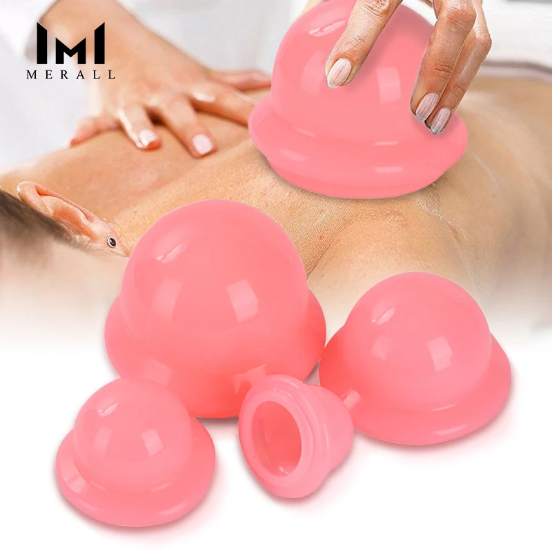 Набор силиконовых вакуумных банок для массажа лица и тела присоски против