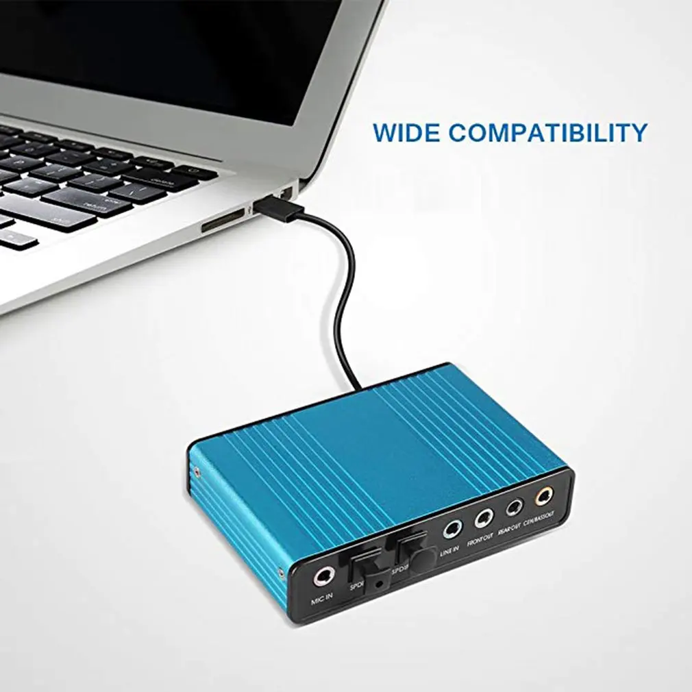6 каналов внешняя звуковая карта 5,1/7,1 объемный звук USB 2,0 внешняя оптическая S/PDIF Аудио Звуковая карта адаптер для ПК ноутбука