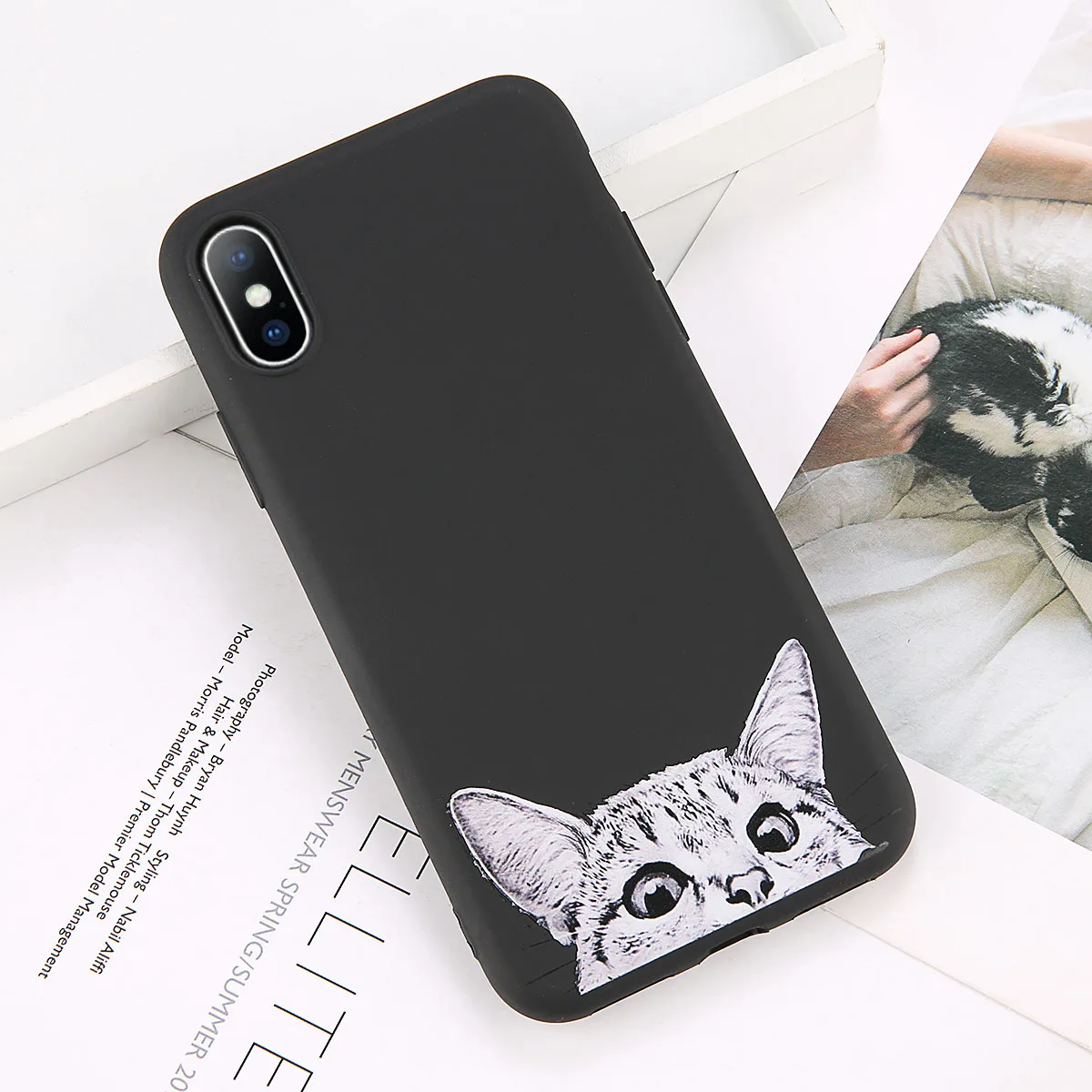 3866 Чехол Ottwn с динозавром для iPhone 7, 6, 6 S, 8 Plus, 11 Pro, Max X, XR, XS Max, чехол для телефона, с сердечком, милый мультяшный Кот, мягкий ТПУ чехол на заднюю панель - Цвет: 3866