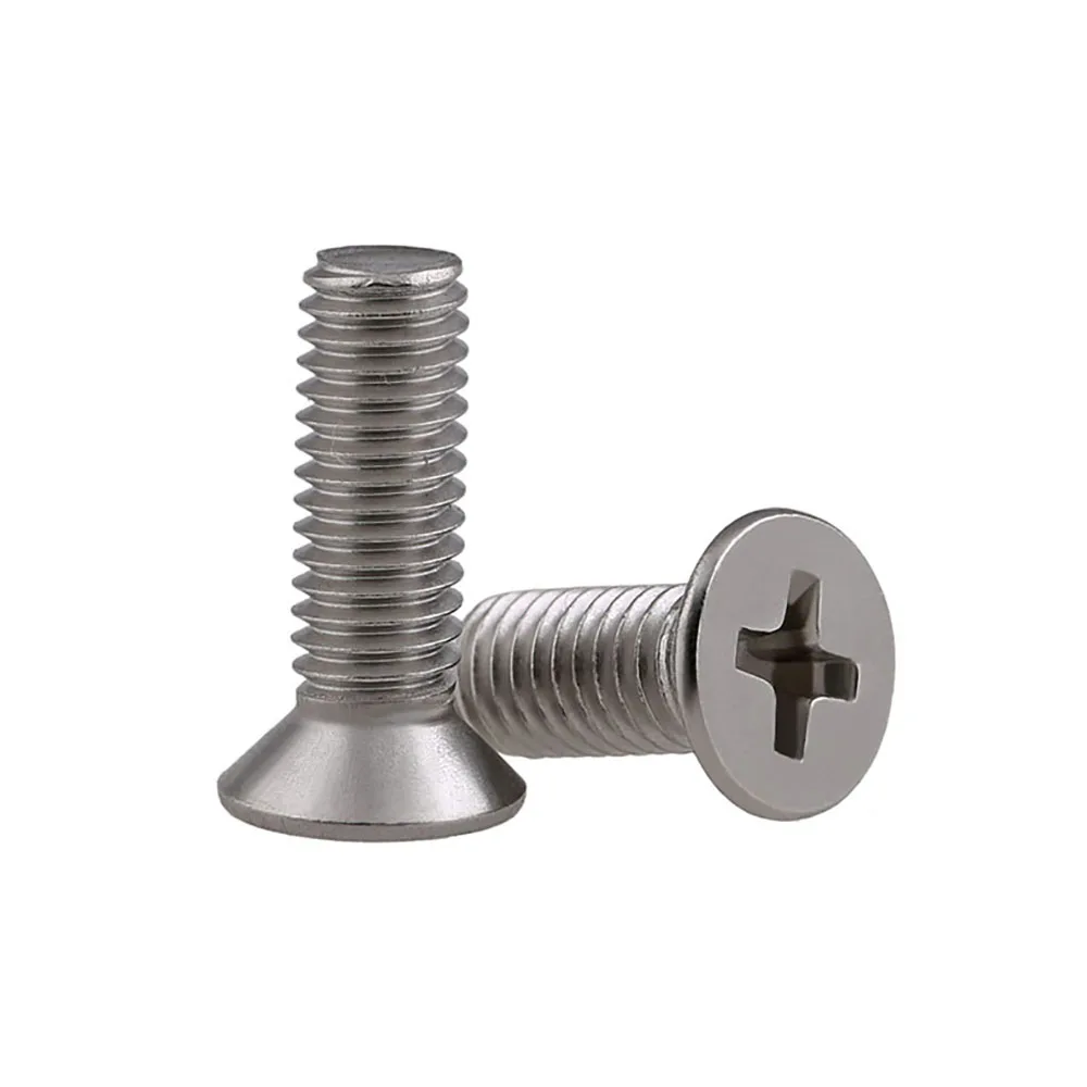 

10PCS M4 M5 A2 304 Stainless Steel Phillips Flat Countersunk Head Screw Length 6-100mm