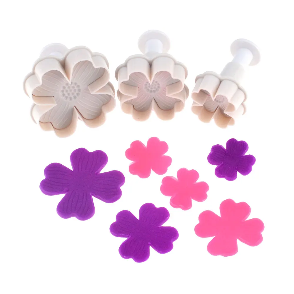 3 шт./компл. фондан для украшения тортов сахарный Плунжер резак цветочная форма