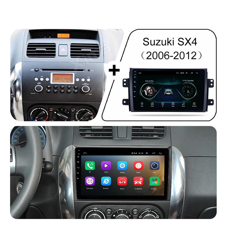 Автомагнитола 2 din Android 9 1 мультимедийный видеоплеер для Suzuki SX4 2006 2007 2008 -2011 2012