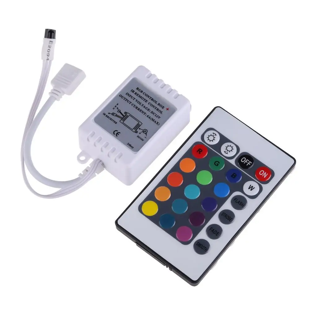 

LED Mini 24 Key IR Wireless RGB Dimmer Remote Controller DC 12V for RGB 5050 SMD LED Strips Wireless RGB Controller