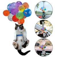 creative cute cat car hanging ornament with colorful balloon for automotive interior home decoration car styling accessories