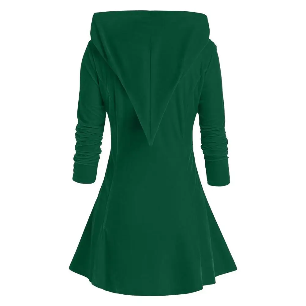 Женское модное платье с капюшоном на Хэллоуин Женская яркая блузка длинным