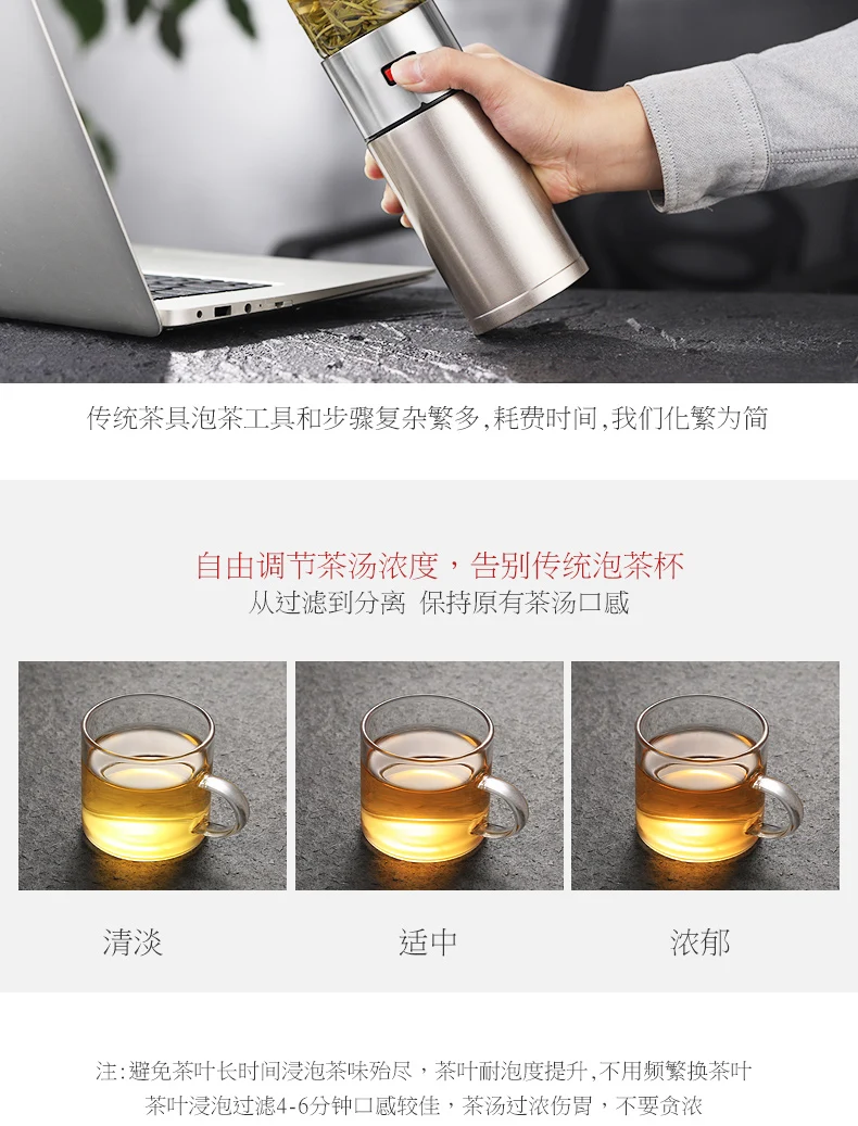 ONEISALL 570ml Stainless Steel Thermos Bottle Thermocup Tea Vaccum Flasks Christmas Gift Thermal Mug With Tea Insufer For Office