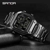 sanda fashion business men watches waterproof g style sport watch stainless steel digital wristwatches clock relogio masculino