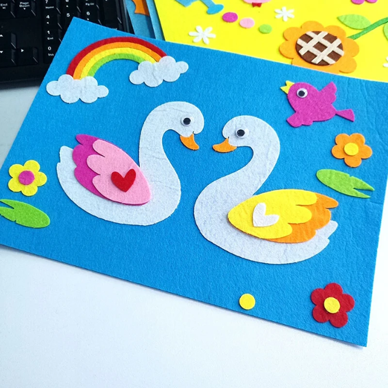 Милые DIY наклейки игрушки нетканый Войлок коллаж милые украшения s развивающие