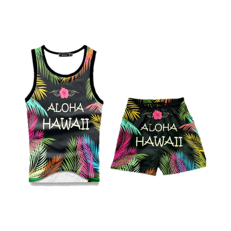 

2021 New Men And Women Sleeveless Vest 3d Printing Hip-hop Summer Refreshing Vest Shorts Suit Large Sportswear Couple Suit
