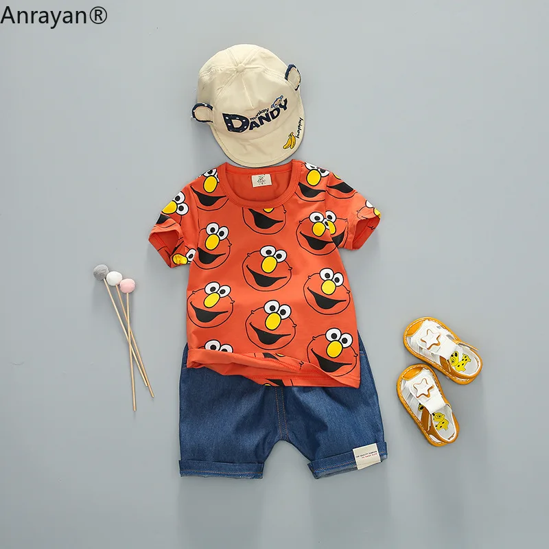 Летняя модная детская хлопковая одежда для малышей рубашка с улыбающимся лицом