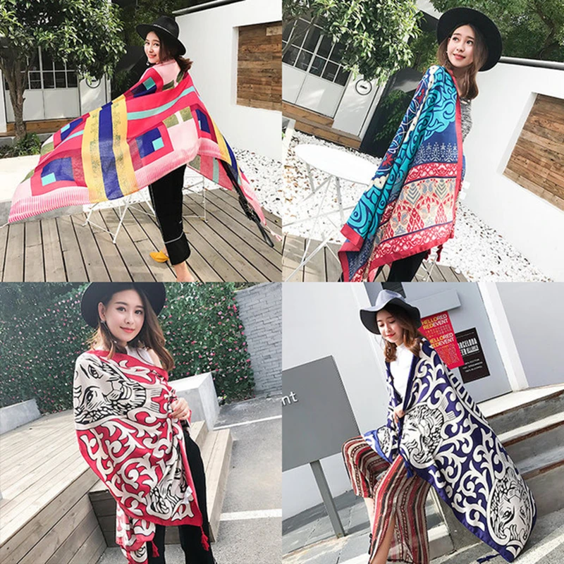 

Spring summer luxury sunscreen scarf women shawl dual-use oversized scarf multifunctional long scarf scarf wild beach towel thin