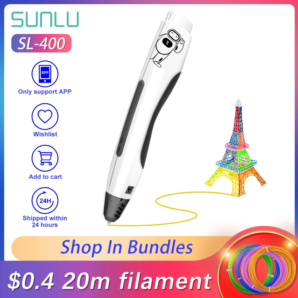 

3D Pen SL-400 Doodling For 3D Pens PLA 1.75mm Filament Best Gift For Kids And Adults DIY Explore Creation Black Color Magic Pen