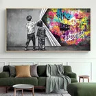 Детский граффити абстрактный кулак мобильный Скоба искусство стены картина фотоплакат домашний Декор Гостиная живопись