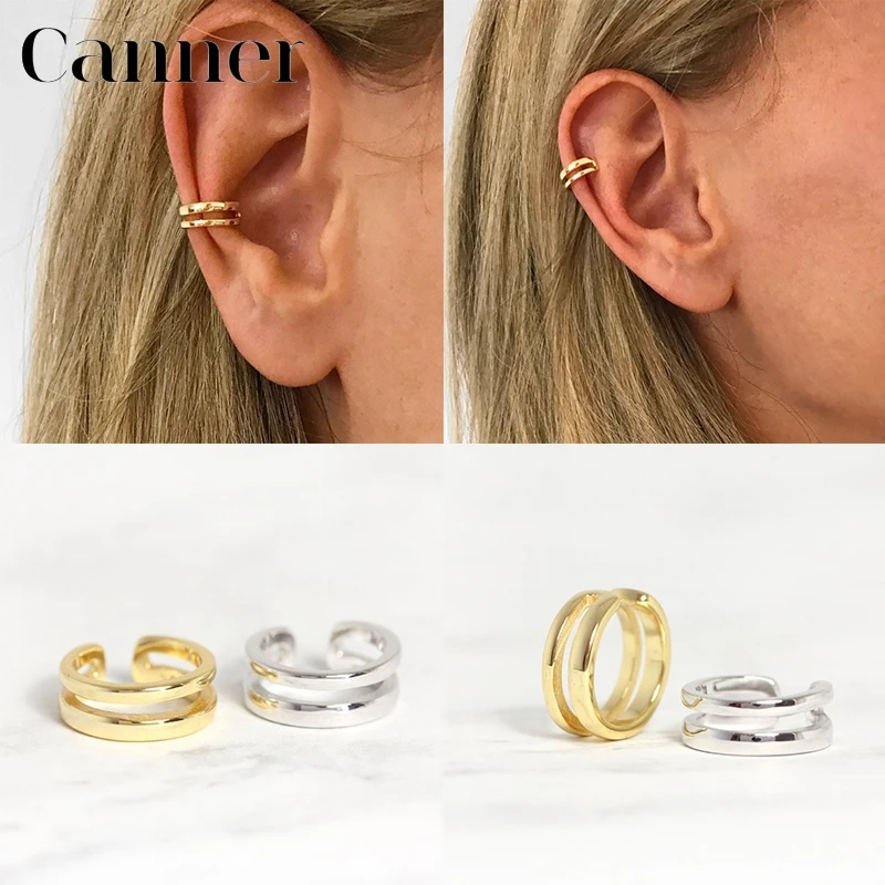 

100% S925 Sterling Silver Earrings Simple Cartilage Earrings Korean Style Earclip For Women Fine Jewelry Ear Cuff W3