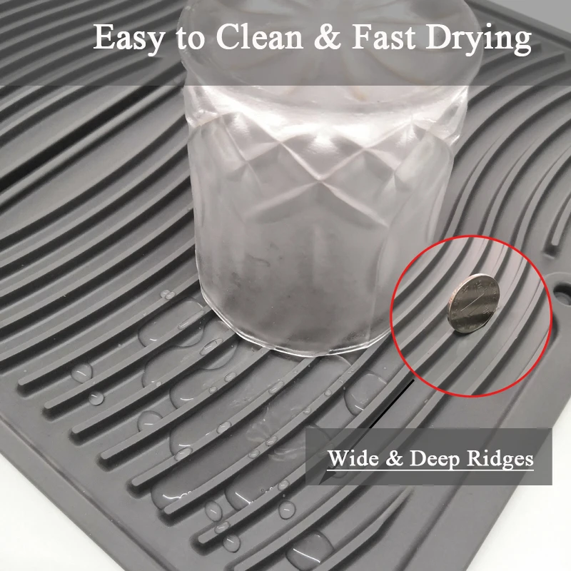 Foldable Tapis Silicone Drying Mat Table Coasters Placemat Anti-Bacterial Dish Drain Pad Durable Pot Holder Food Grade Cup | Дом и сад