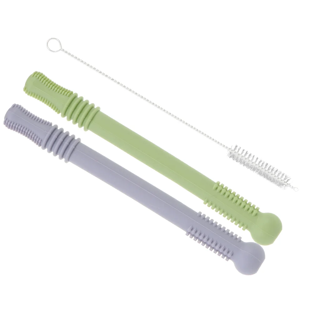 

1 Set Hollow Teething Tubes Infant Teething Tube with Cleaning Brush Molar