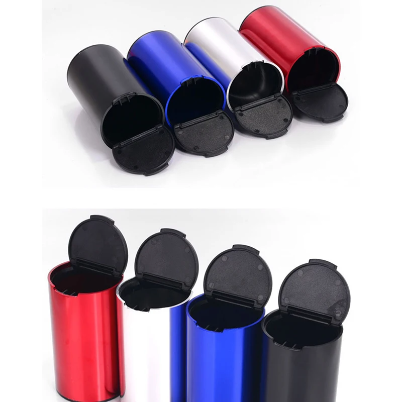 

Fashion Portable Car Led Ashtray With Lid Cup Holder Travel Auto Cigarette Smoke Remove