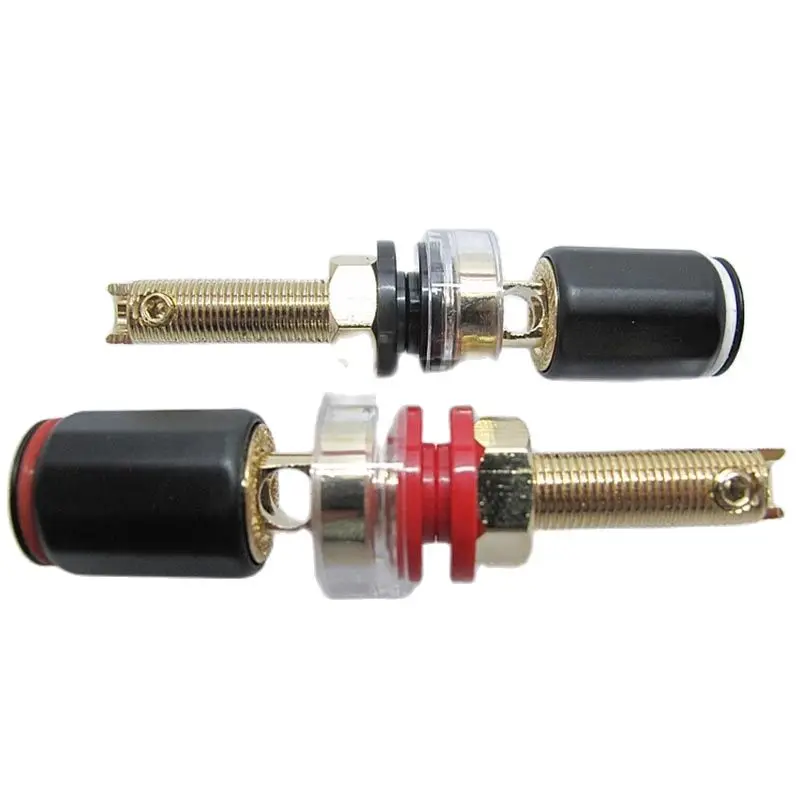 A pair Banana connector Gold-plated solder-free banana plug sockets copper terminals New