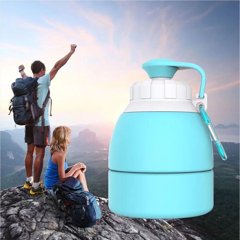 Силиконовая складная бутылка для воды экологичный складной спортивный чайник