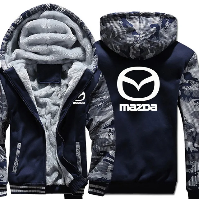 

2020 New male Hoodies men Hooded Winter Thickened for Mazda sweatshirt Warm Coat male Velvet Coat Hoody