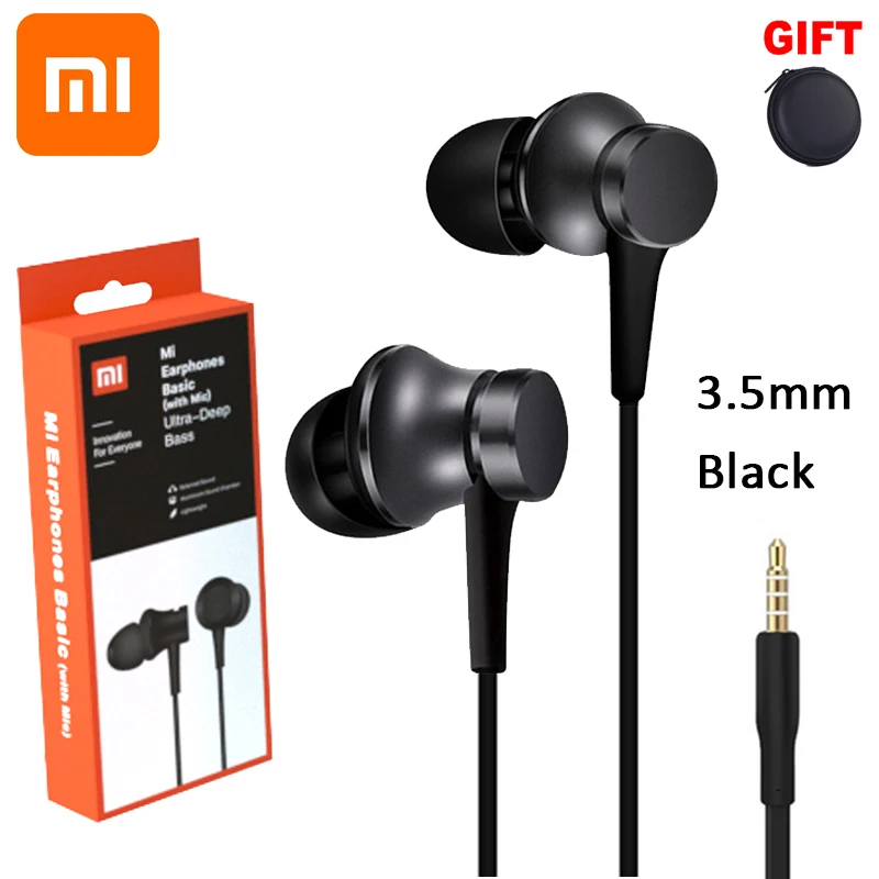 Новая посылка Xiaomi Piston 3 наушники 3,5 мм наушники-вкладыши для samsung Xiaomi huawei usb type C наушники с микрофоном - Цвет: black 35