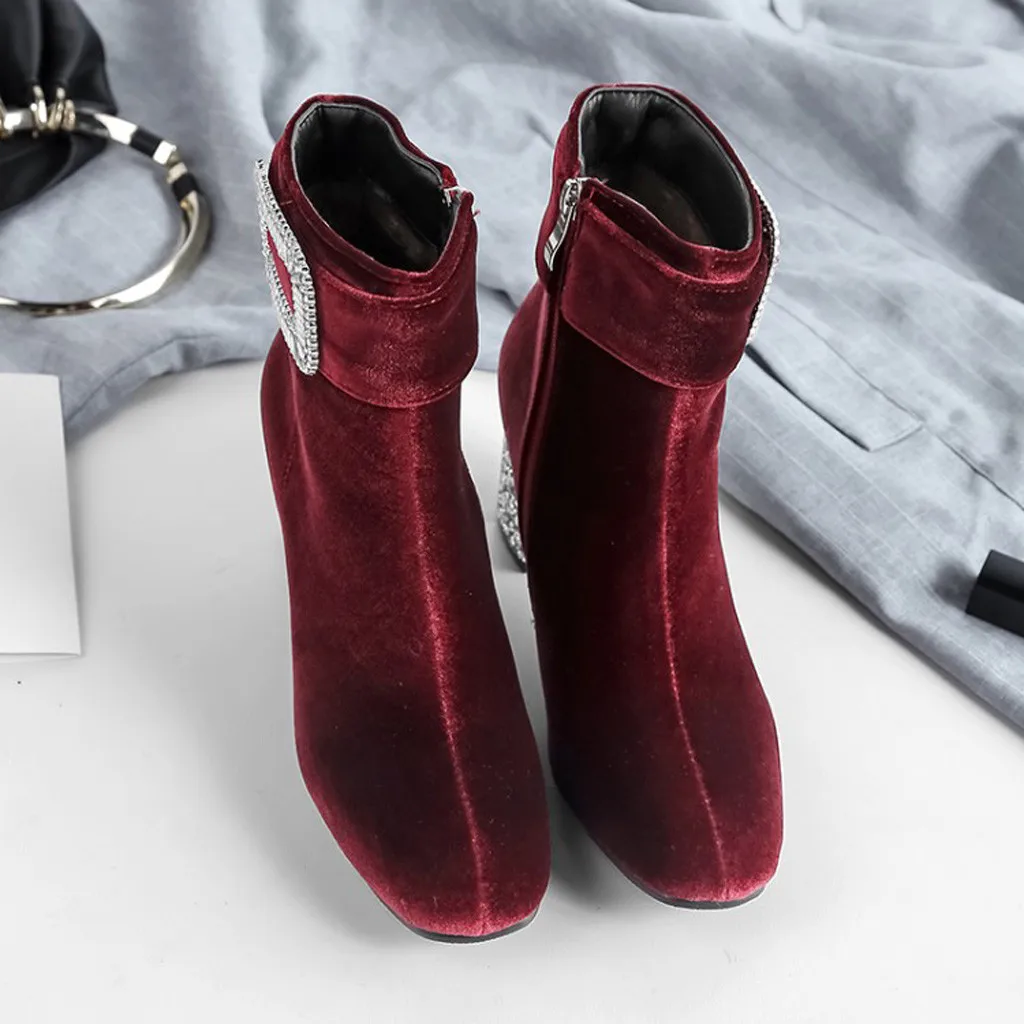 Женские ботильоны с острым носком однотонные дизайнерские ботинки на высоком