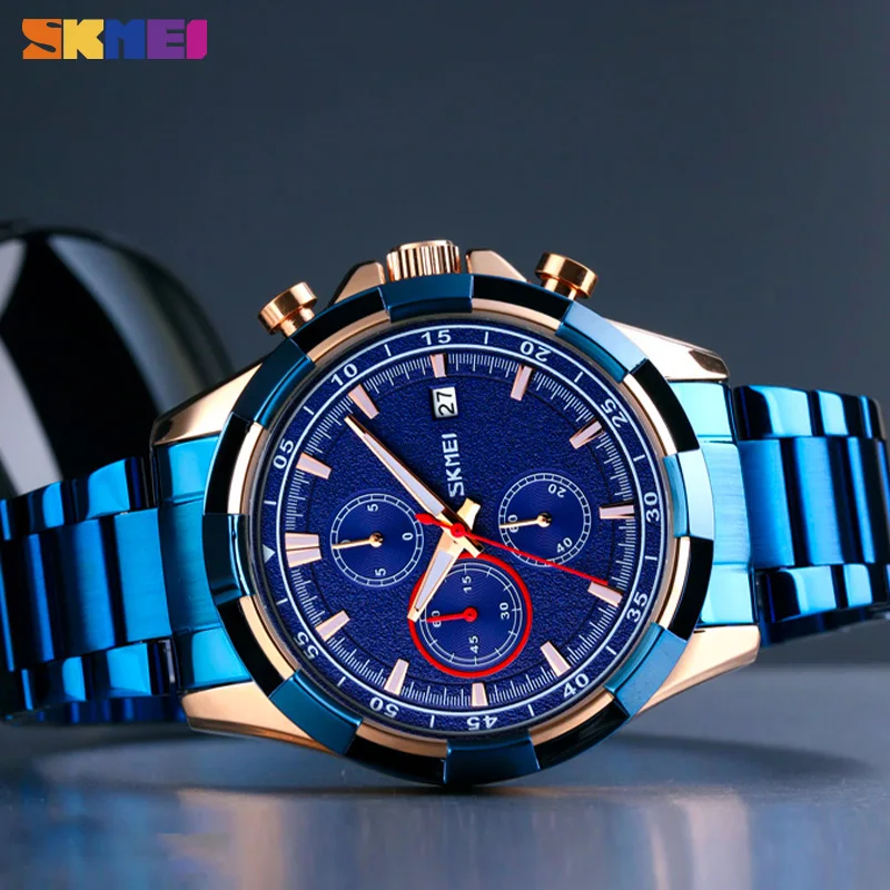 Часы наручные SKMEI Мужские кварцевые с хронографом роскошные модные