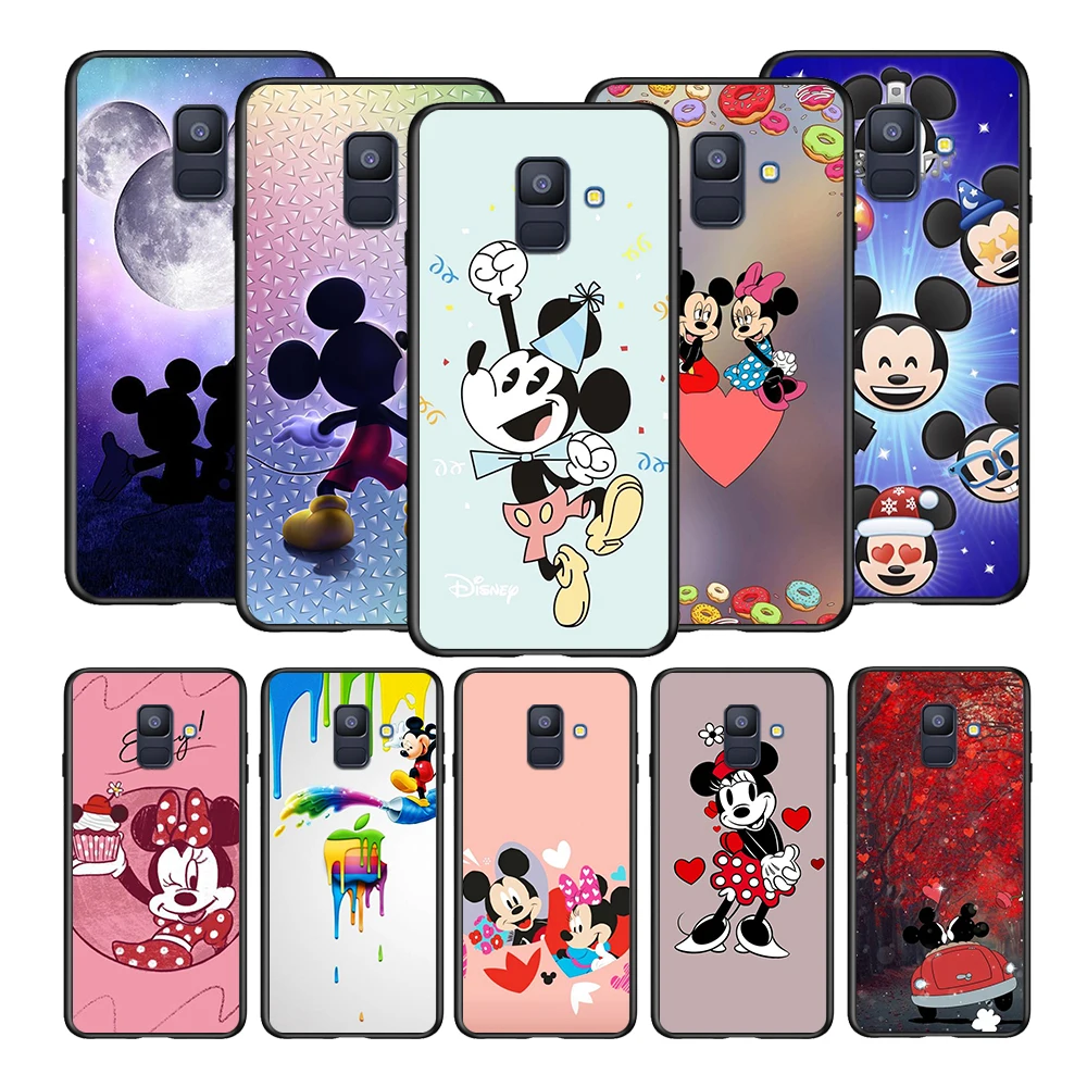 

MicMickey Mouse Cute Smart Soft TPU For Samsung Galaxy A8 A9 A7 A750 A6 A5 A3 A6S A8S Star Plus 2016 2017 2018 Black Phone Case